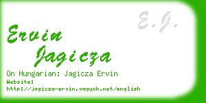 ervin jagicza business card